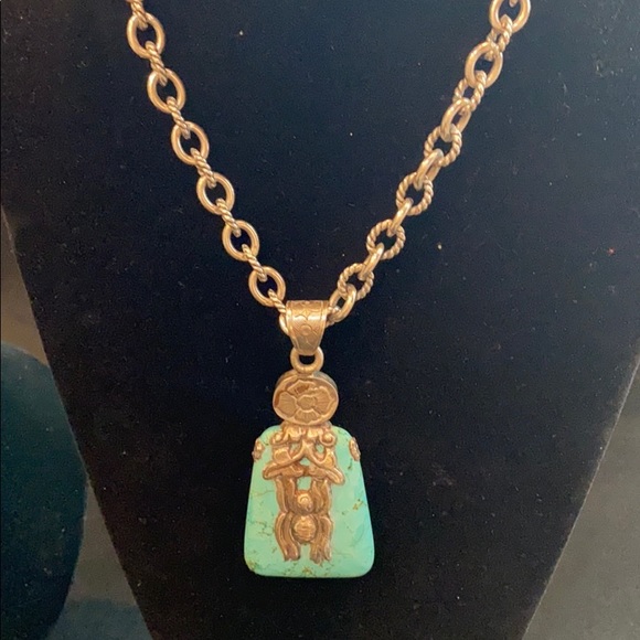 Turquoise and sterling silver necklace - Picture 11 of 11